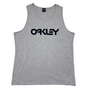 Oakley Tank Top Shirt Mens Size XL Gray Sleeveless Casual Skater Y2K